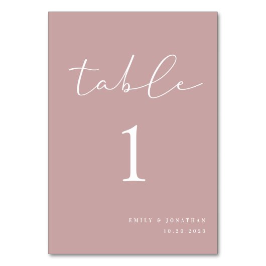 Elegant Dusty Roos Wedding Kaart (Voorkant)