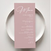 Elegant Dusty Roos Wedding Menu