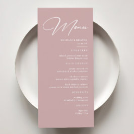 Elegant Dusty Roos Wedding Menu