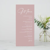Elegant Dusty Roos Wedding Menu (Staand voorkant)