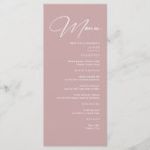 Elegant Dusty Roos Wedding Menu (Voorkant)