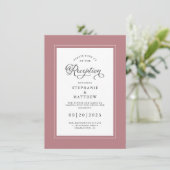 Elegant Dusty Roos Wedding Reception Chic Romantic Informatiekaartje (Staand voorkant)