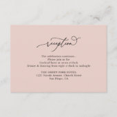 Elegant Dusty Roos Wedding Reception Informatiekaartje (Voorkant)