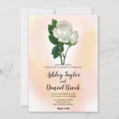 Elegant dusty roos white flower floral Wedding Inv Kaart (Voorkant)