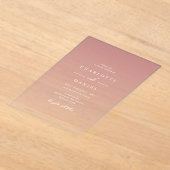 Elegant Dusty Rose Gradient Acrylic Wedding Acryl Uitnodigingen (Laagn)