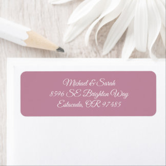 Elegant Dusty Rose Pink Return Address Etiket