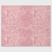 Elegant Dusty Rose Pink Rococo Revival Toile  Cadeaupapier (Vlak)