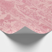 Elegant Dusty Rose Pink Rococo Revival Toile  Cadeaupapier (Hoek)