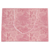 Elegant Dusty Rose Pink Rococo Revival Toile  Groot Cadeauzakje (Voorkant)