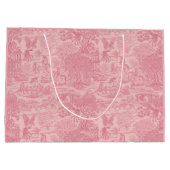Elegant Dusty Rose Pink Rococo Revival Toile  Groot Cadeauzakje (Achterkant)