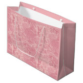 Elegant Dusty Rose Pink Rococo Revival Toile  Groot Cadeauzakje (Voorkant Gekanteld)