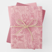 Elegant Dusty Rose Pink Rococo Revival Toile  Inpakpapier Vel (In situ)