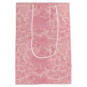 Elegant Dusty Rose Pink Rococo Revival Toile  Medium Cadeauzakje (Achterkant)