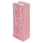 Elegant Dusty Rose Pink Rococo Revival Toile  Wijn Cadeautas (Achterkant Gekanteld)