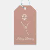 Elegant Dusty Rose Simple Flower Name Cadeaulabel (Voorkant)