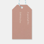 Elegant Dusty Rose Simple Flower Name Cadeaulabel (Achterkant)