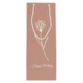 Elegant Dusty Rose Simple Flower Name Wijn Cadeautas (Achterkant)