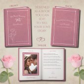 Elegant Dusty Rose Storybook Photo Anniversary Kaart