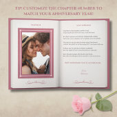 Elegant Dusty Rose Storybook Photo Anniversary Kaart