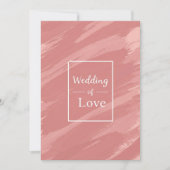 Elegant Dusty Rose Wedding of Love Invitation Kaart (Voorkant)
