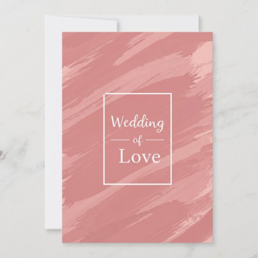 Elegant Dusty Rose Wedding of Love Invitation Kaart (Voorkant)