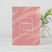 Elegant Dusty Rose Wedding of Love Invitation Kaart (Staand voorkant)