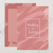 Elegant Dusty Rose Wedding of Love Invitation Kaart (Voorkant / Achterkant)