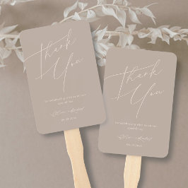 Elegant Dusty Rose Wedding Thank You Hand Fan Handwaaier