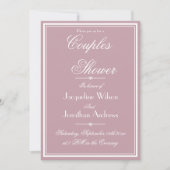 Elegant Dusty Roze Chique Script RSVP Couples Douc Kaart (Voorkant)