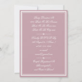 Elegant Dusty Roze Chique Script RSVP Couples Douc Kaart (Achterkant)