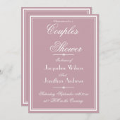 Elegant Dusty Roze Chique Script RSVP Couples Douc Kaart (Voorkant / Achterkant)