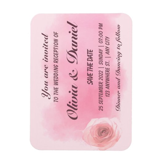 Elegant dusty roze roze roze roze roodbruin magneet (Verticaal)