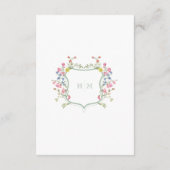 Elegant Dusty Sage Pastel Wildflower Crest Wedding Informatiekaartje (Achterkant)