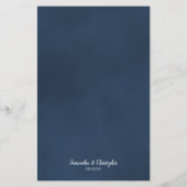 Elegant Dusty Steel Blue Roos Budget Wedding Menu (Achterkant)