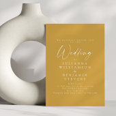 Elegant Dusty Yellow Minimalist Script Weddenschap Kaart