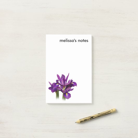 Elegant Dutch Iris Paars Sensation Post-it® Notes (Op bureau)