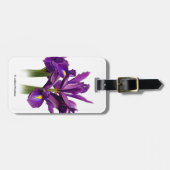 Elegant Dutch Iris Paarse Sensation Flowers Bagagelabel (Voorkant horizontaal)