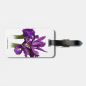 Elegant Dutch Iris Paarse Sensation Flowers Bagagelabel (Achterkant horizontaal)