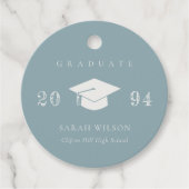 Elegant duusky Blue Grey, minimaal eenvoudig Afstu Bedankjes Labels (Voorkant)