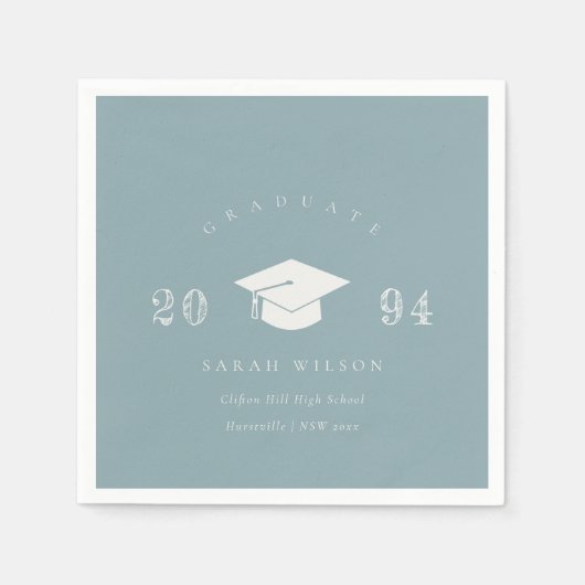 Elegant duusky Blue Grey, minimaal eenvoudig Afstu Servet (Voorkant)