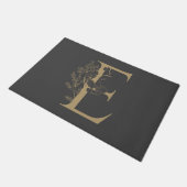 Elegant E Boho Floral Monogram Initiaal Goud Goud Deurmat (Schuin)