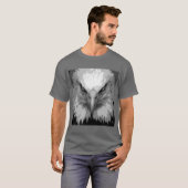 Elegant Eagle Face Mannen donkergrijze Sjabloon T-shirt (Voorkant volledig)