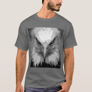 Elegant Eagle Face Mannen donkergrijze Sjabloon T-shirt