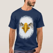 Elegant Eagle Head, op maat gemaakt blauw marinesc T-shirt (Voorkant)