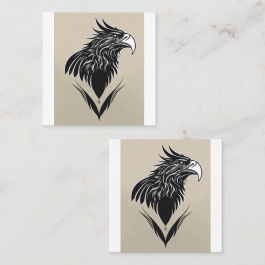 Elegant Eagle Logo Business Card | Modern Professi Vierkante Visitekaartje (Voorkant / Achterkant)