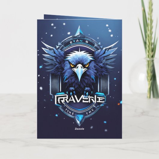 Elegant Eagle Logo Greeting Card | Stylish Minimal Kaart (Achterkant)