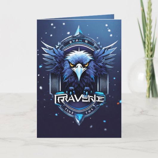Elegant Eagle Logo Greeting Card | Stylish Minimal Kaart (Voorkant)