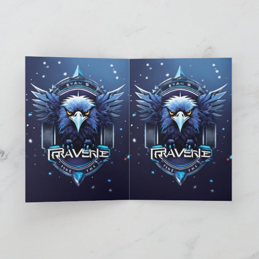 Elegant Eagle Logo Greeting Card | Stylish Minimal Kaart (Binnen)