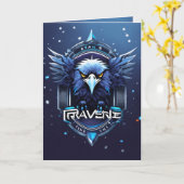 Elegant Eagle Logo Greeting Card | Stylish Minimal Kaart (Gele Bloem)