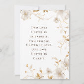 Elegant Earth Tones Floral Christelijk Bijbelvers Kaart (Achterkant)